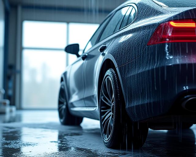 A detailed car being washed with care at Script & Suds facility