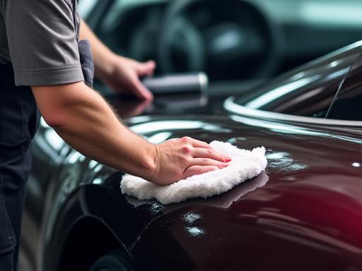 Close-up of a car being meticulously detailed by a professional